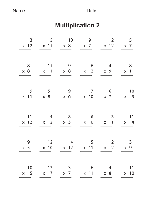 Free Printable Multiplication Worksheets - Tims Printables