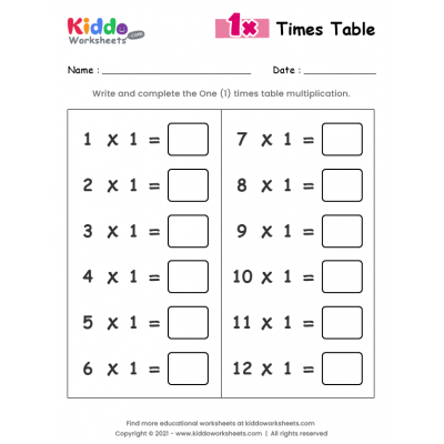 Free printable Multiplication Worksheets - kiddoworksheets