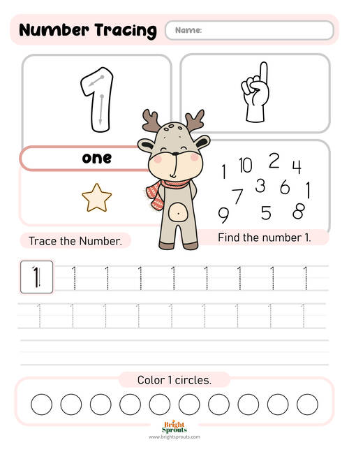 1-10 Number Tracing Worksheets (Free Printable)