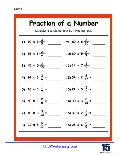 Fractions of a Whole Number Worksheets - 15 Worksheets Library