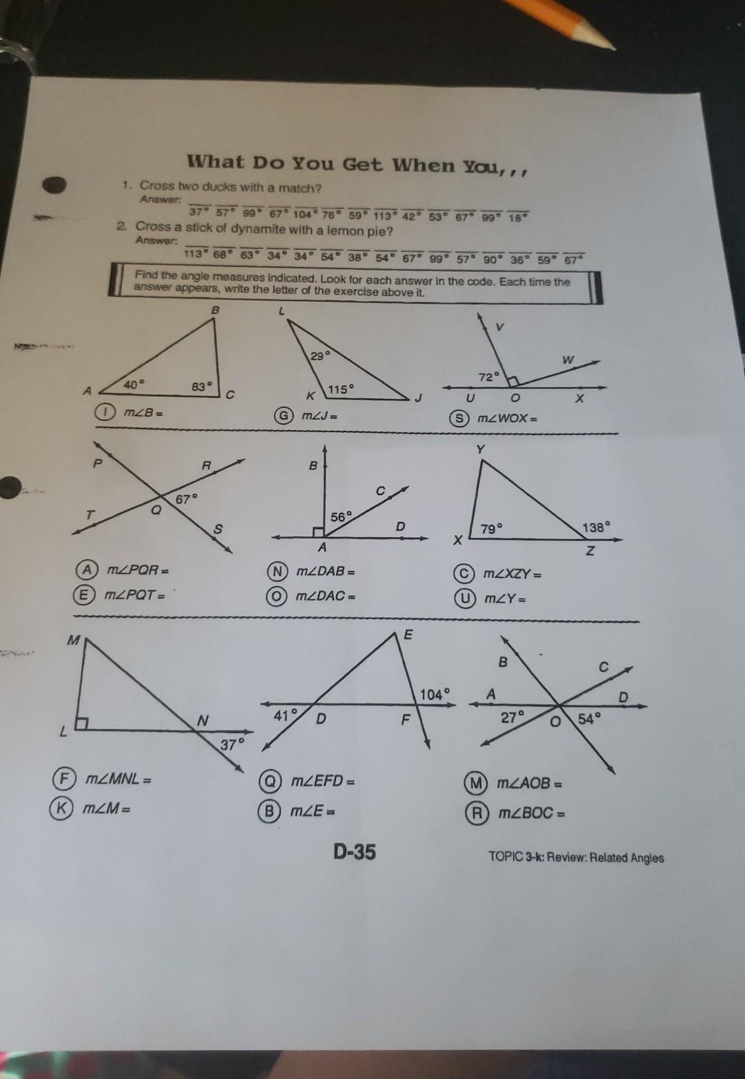 Solved What Do You Get When You,,, 1. Cross two ducks with a ...