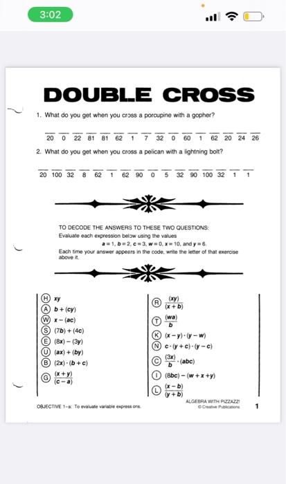 Solved TO DECODE THE ANSWERS TO THESE TWO QUESTIDNS: | Chegg.com