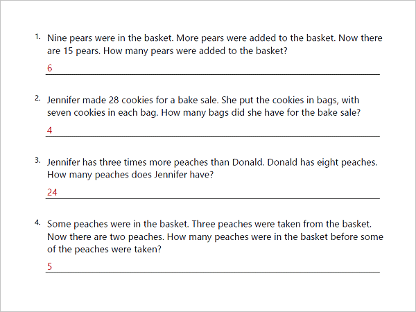 Free math word problem worksheet generator, Download Free math word ...