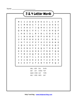 Free Printable Word Search Worksheets