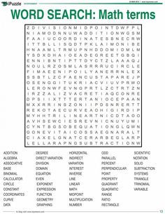 math word search puzzles