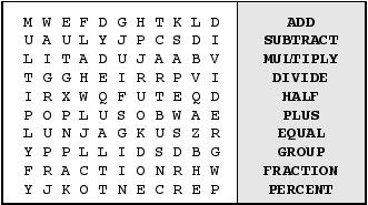 Get Math Word Search Puzzles to Review Math Concepts and Math Terms