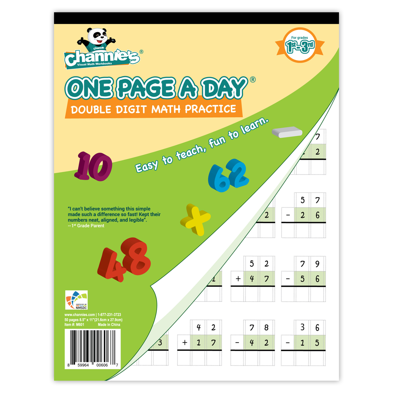 Double Digit Math Practice Pages - One Page a Day - Channies