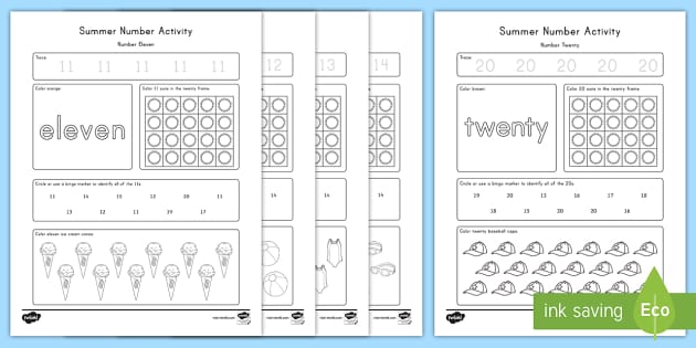 Tracing Numbers 11-20 Activity | Resources | Twinkl USA