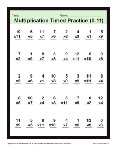 Timed Multiplication Worksheets 0 - 11 | Printable Practice Sheets