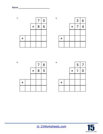 2 digit by 2 digit Multiplication Worksheets - 15 Worksheets Library