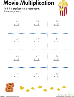 2-Digit by 1-Digit Multiplication | Interactive Worksheet ...