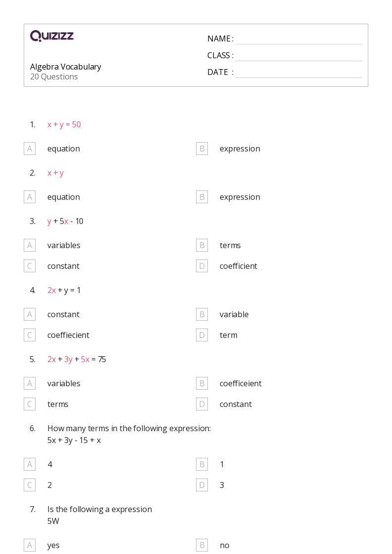 math worksheet 9th grade