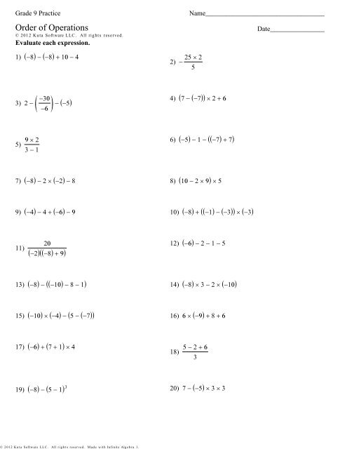Grade 9 Practice - Order of Operations - Feb 17.pdf - RHHS - Math