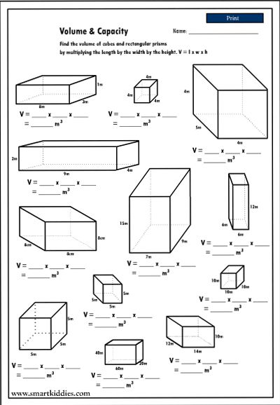 Calculating the volume of rectangular prisms