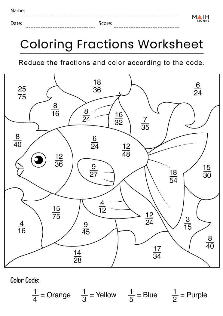 Fraction Coloring Worksheets - Math Monks