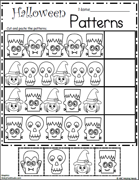 Free Halloween Pattern Worksheets (Cut and Paste) | Made By Teachers