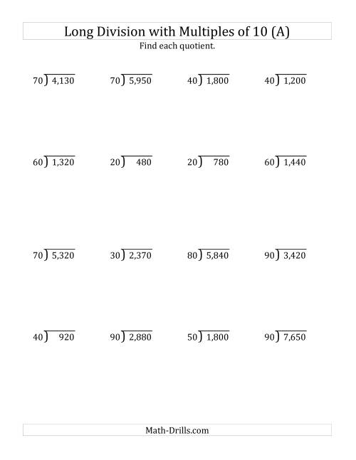 math worksheet division with remainders