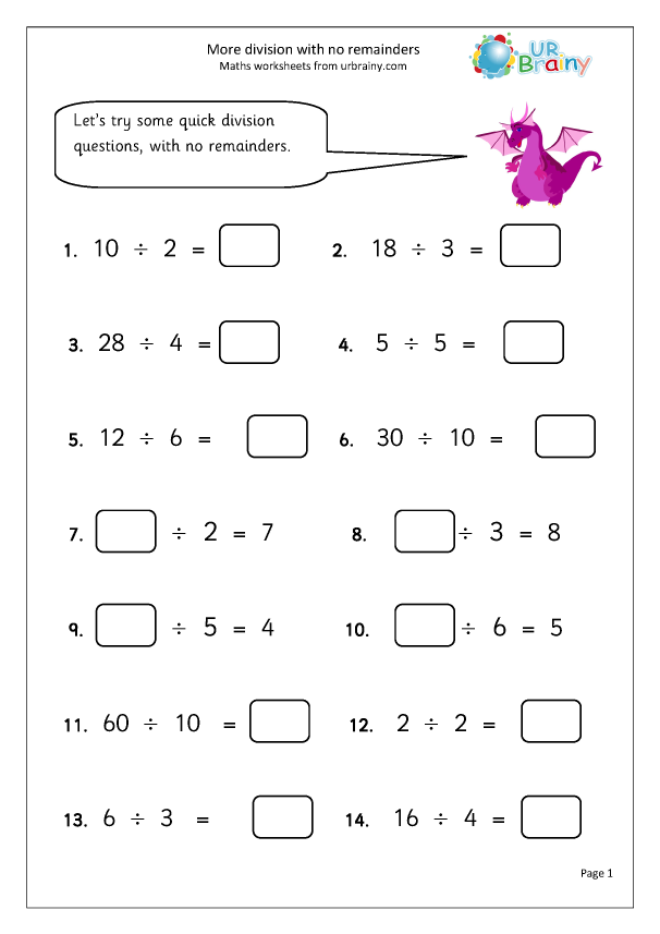 math worksheet division with remainders