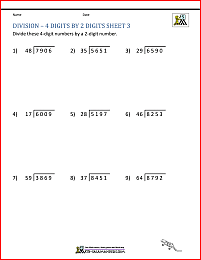 Long Division Worksheets for 5th Grade