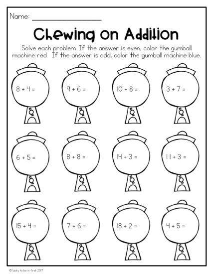 Printable Common Core Math Worksheets for 1st Grade
