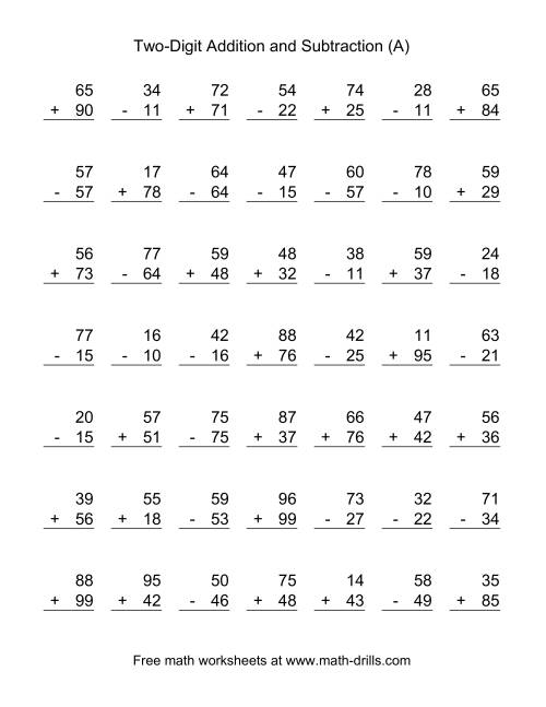 math worksheet for 2