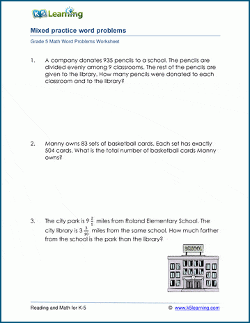 Grade 5 Mixed Word Problems Worksheets | Worsheets library