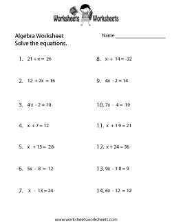 math worksheet for 6th grade algebra