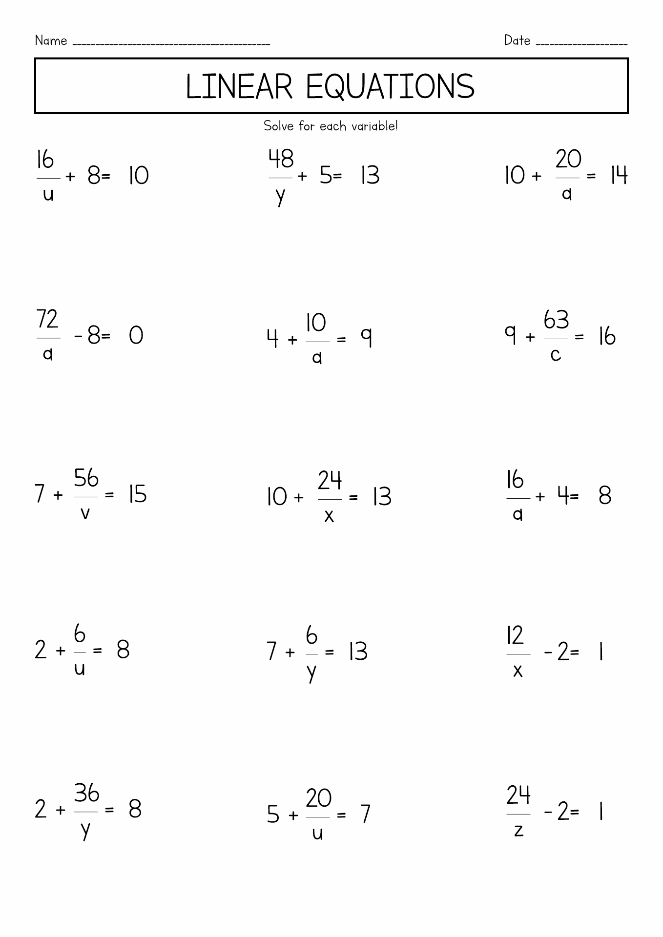 math worksheet for 7th grade pre algebra
