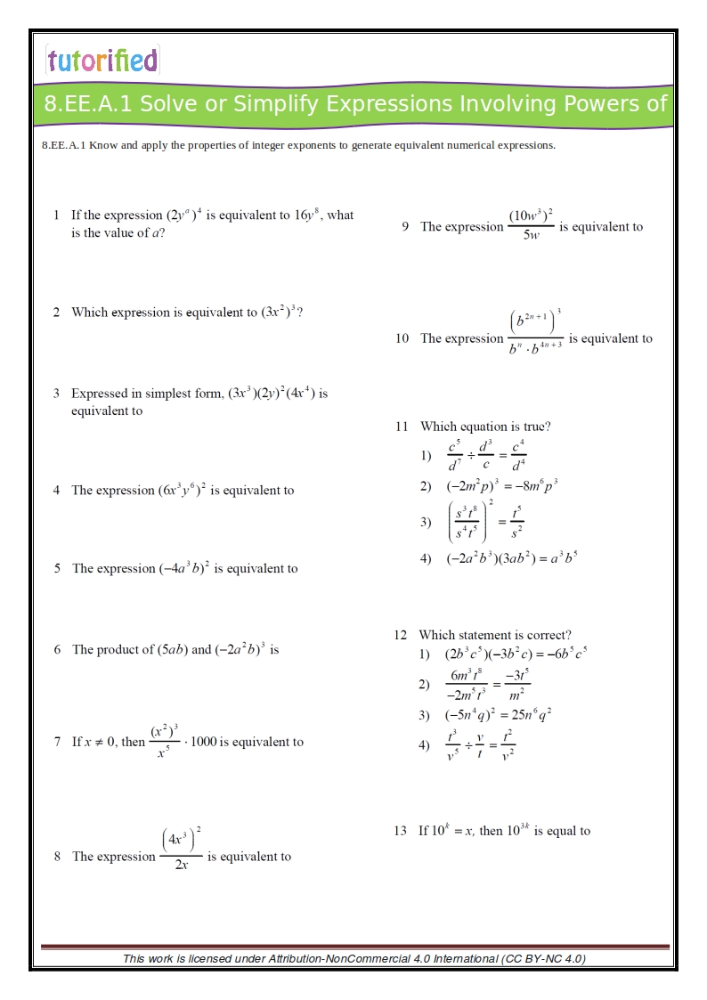 math worksheet for 8th grade pdf