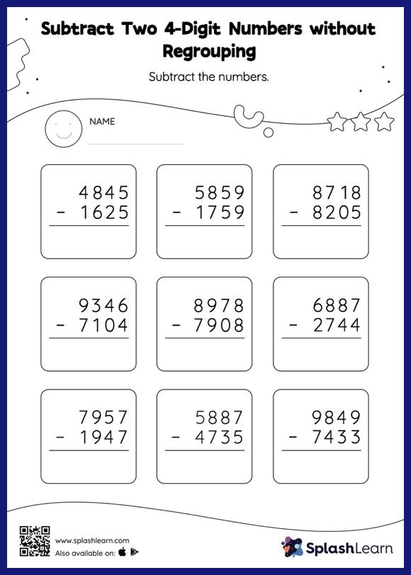math worksheet for grade 2 subtraction