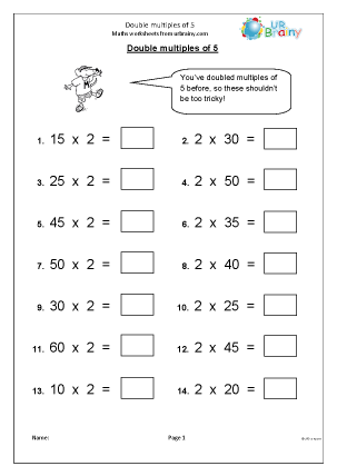 Multiplication Maths Worksheets for Year 3 (age 7-8) - URBrainy.com
