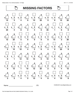 Grade 3 - Math Worksheets (Vertical Multiplication)