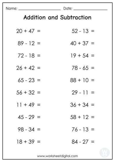 math worksheet for grade 3