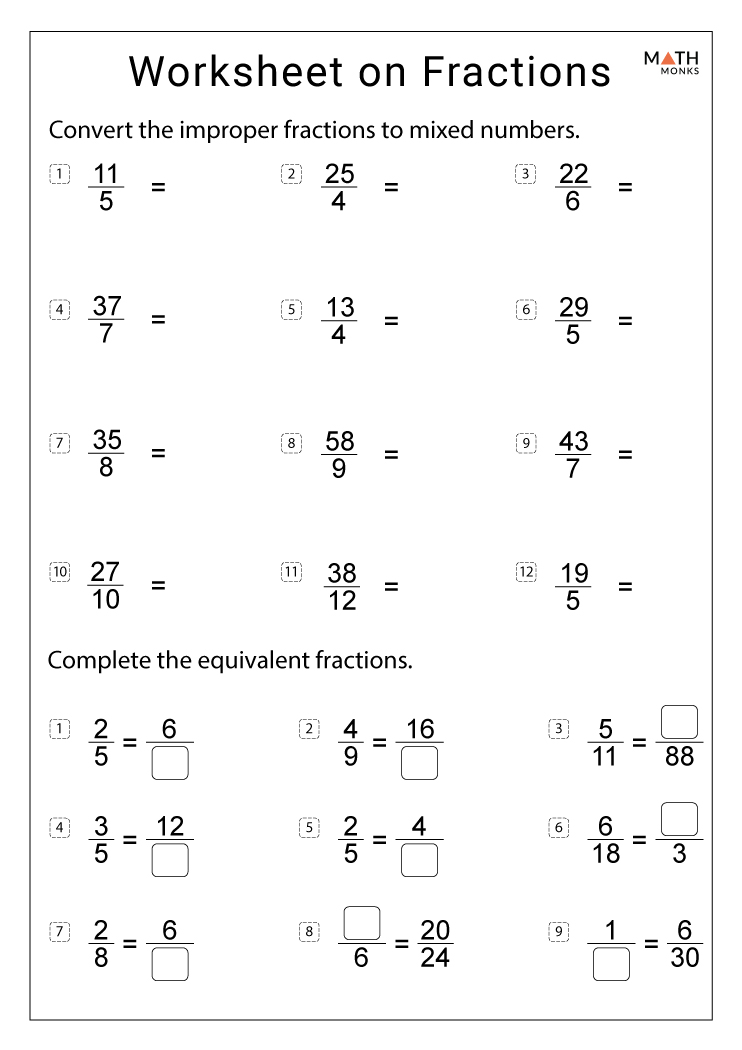 5th Grade Fractions Worksheets Math Monks Worksheets Library