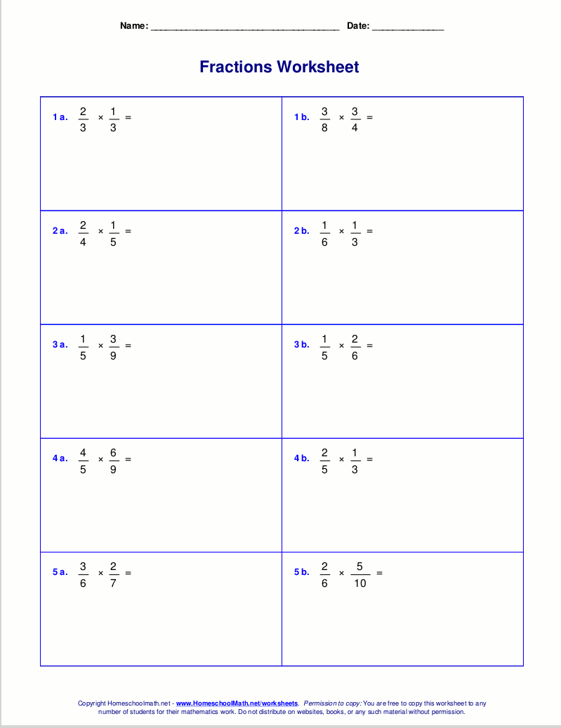math worksheet for grade 5 fractions