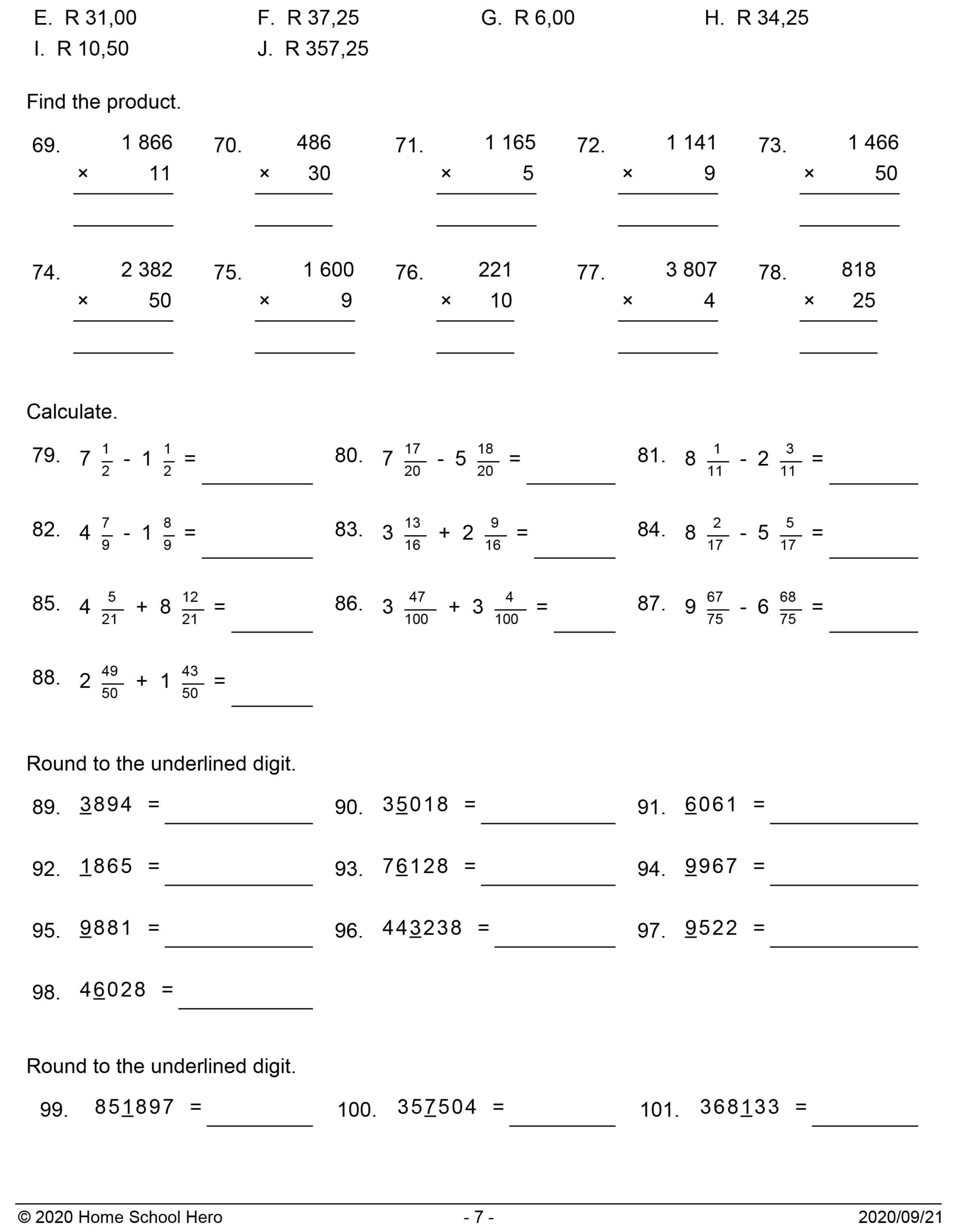 GRADE 6 TERM 4 MATHEMATICS WORKSHEET 1 • Teacha! - Worksheets Library