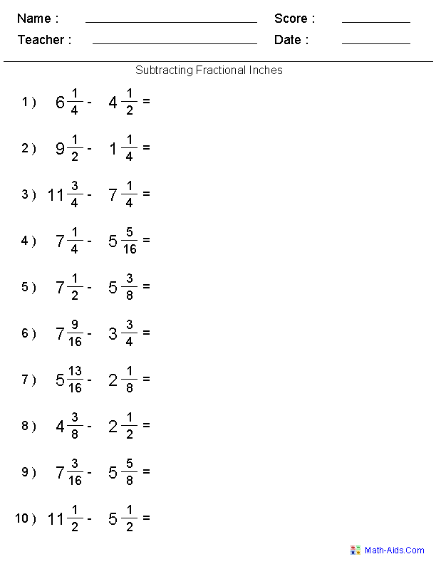 Fractions Worksheets | Printable Fractions Worksheets for Teachers