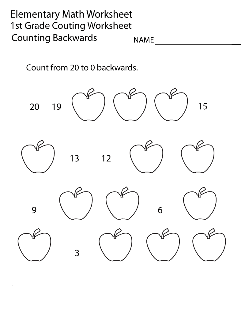 math worksheet for kids in 1st grade