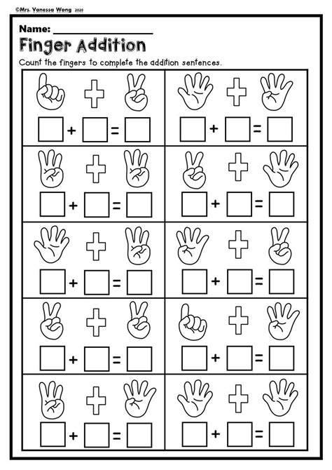 math worksheet for kindergarten students