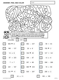 math worksheet for middle school art