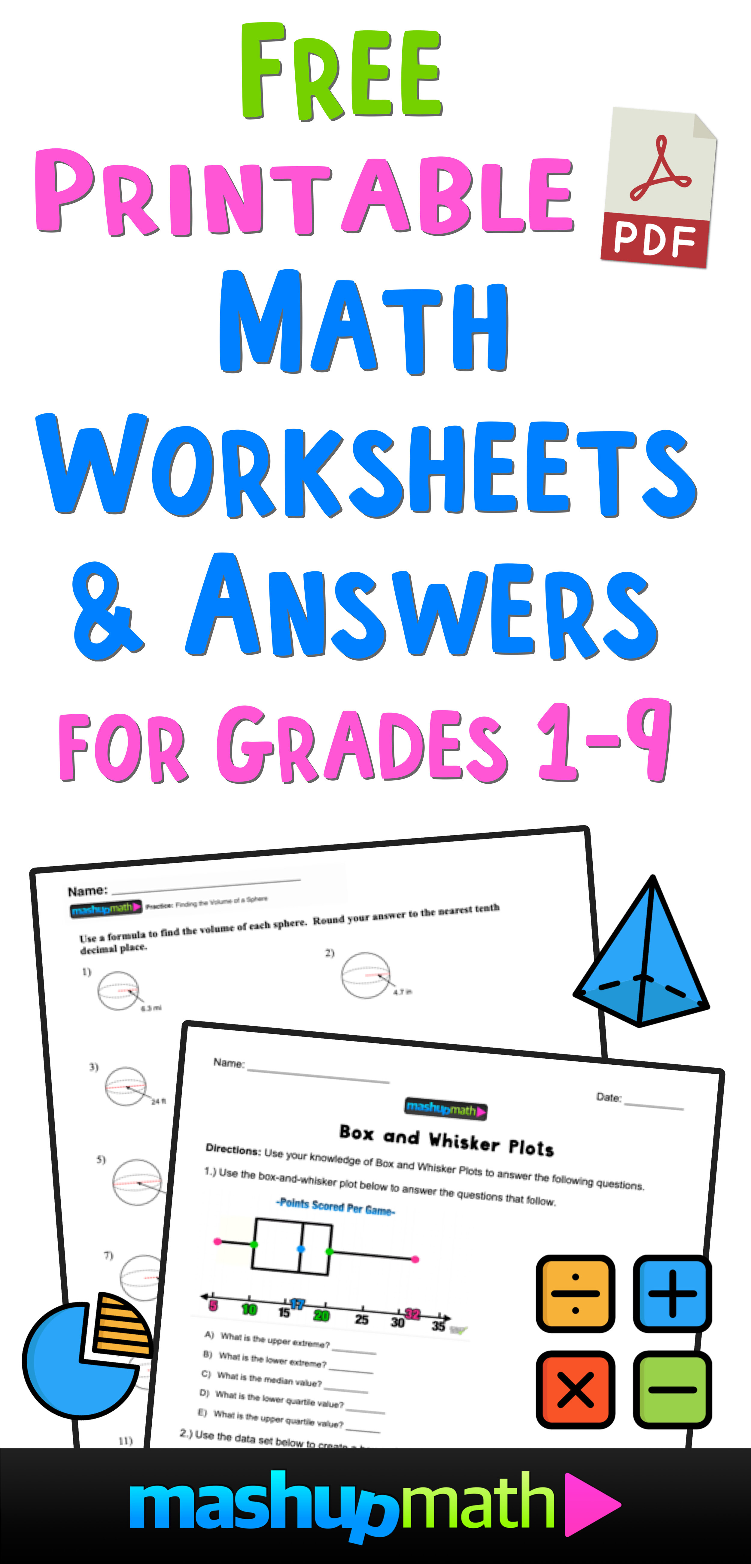 Free Math Worksheets—Printable, By Grade, Answers Included ...