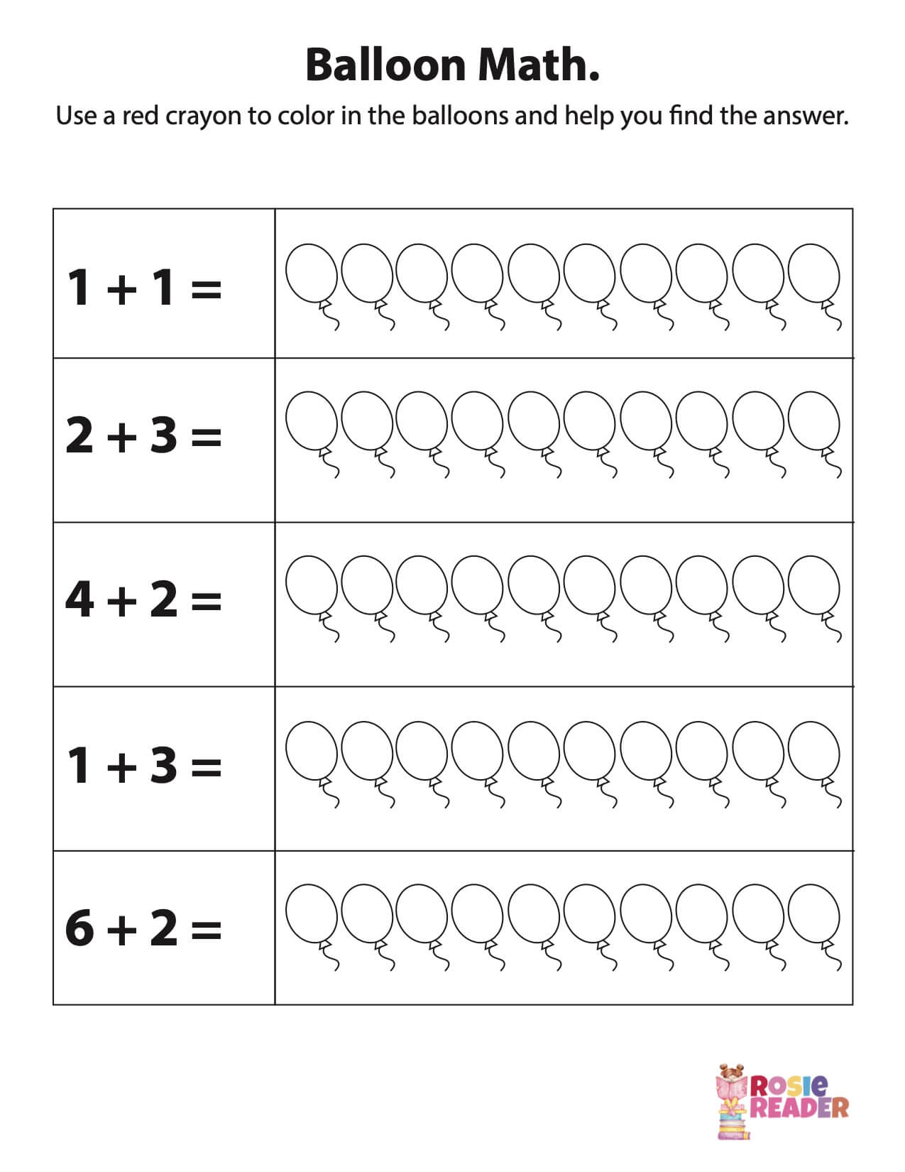 math worksheet for preschool