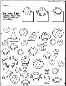 ? FREE Printable Summer Math Worksheets for Preschool