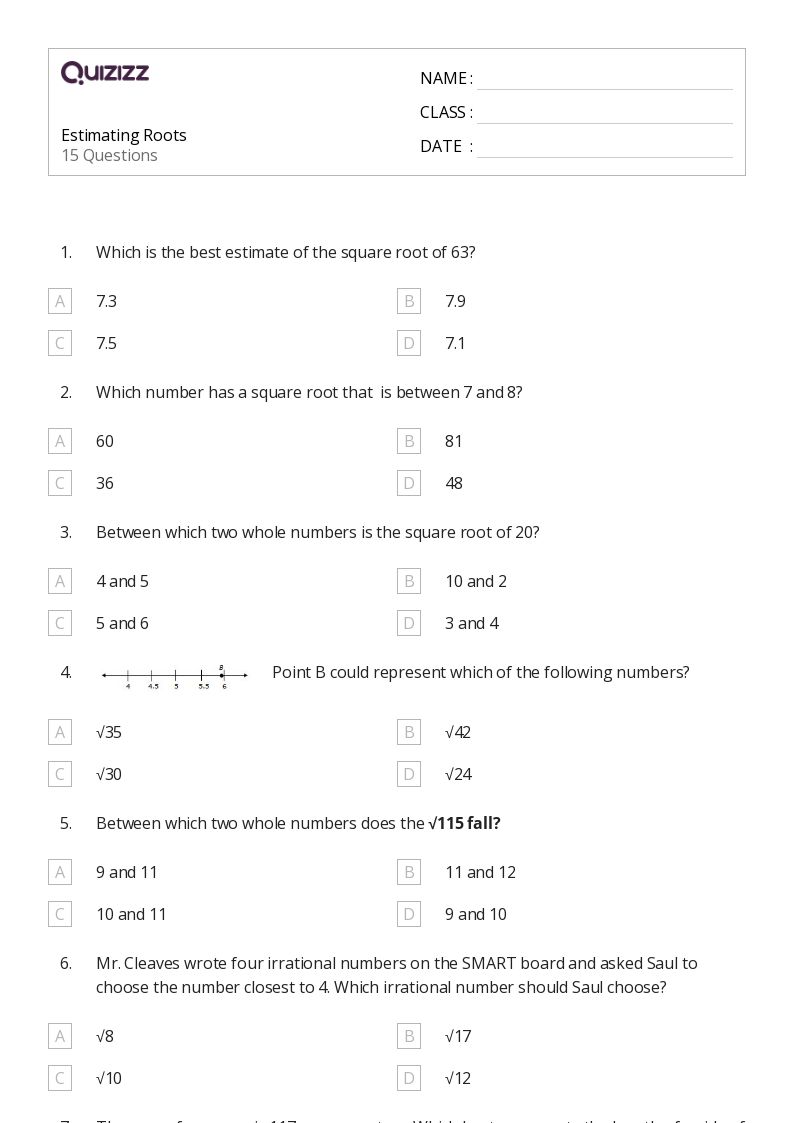 50+ Roots worksheets for 8th Year on Quizizz | Free &  Printable