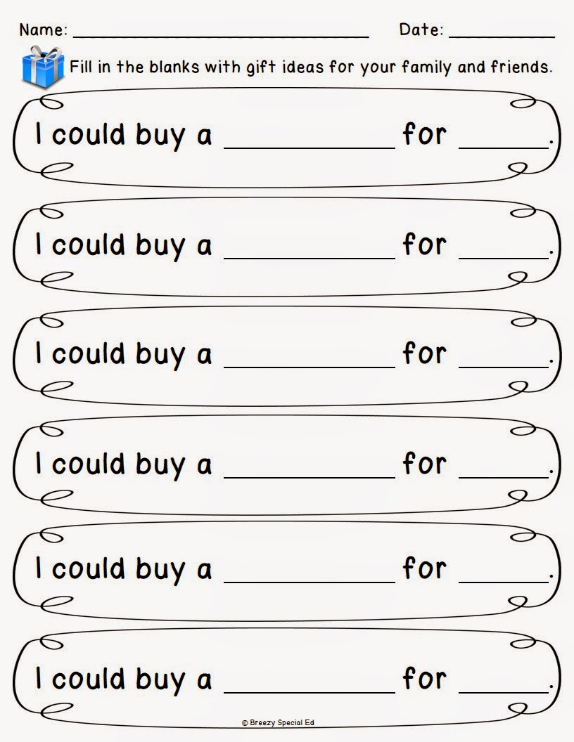 math worksheet for special needs students