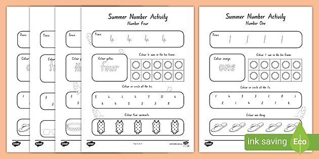 Maths Numbers 1-10 Worksheets (Teacher-Made) - Twinkl