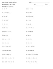 MATH 10 Combining Like Terms Worksheet Solutions - Kuta Software ...