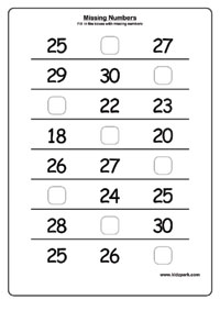 Math Worksheets Missing Numbers Activities Sheet,Play School ...