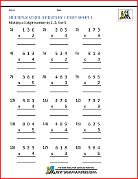 Multiplication Printable Worksheets