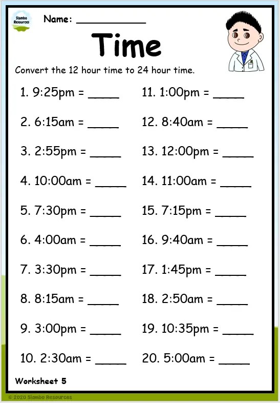 Grade 5 Time Worksheets | Free Printables | Math Worksheets